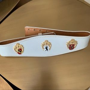 Vintage White Belt set with Heraldic Shields